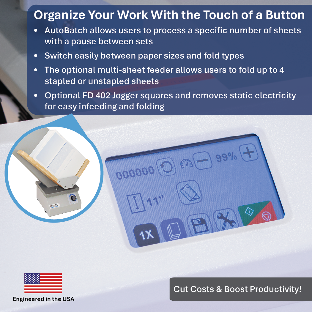Formax FD 38Xi Fully-Automatic Touchscreen Paper Folder