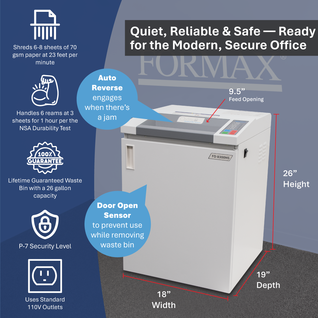 Formax FD 8300HS High Security Deskside Shredder