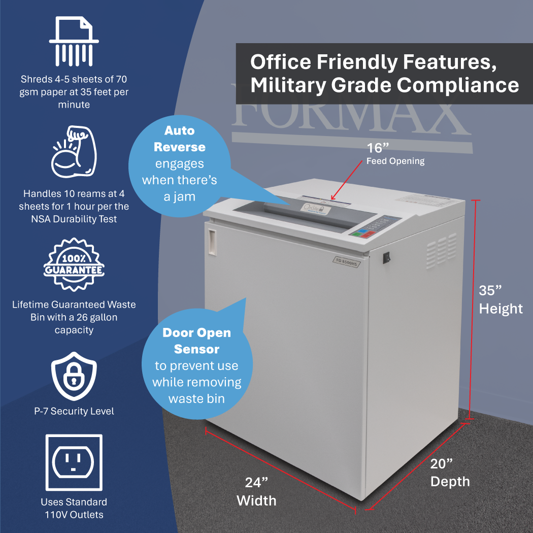 Formax FD 8500HS High Security Office Shredder