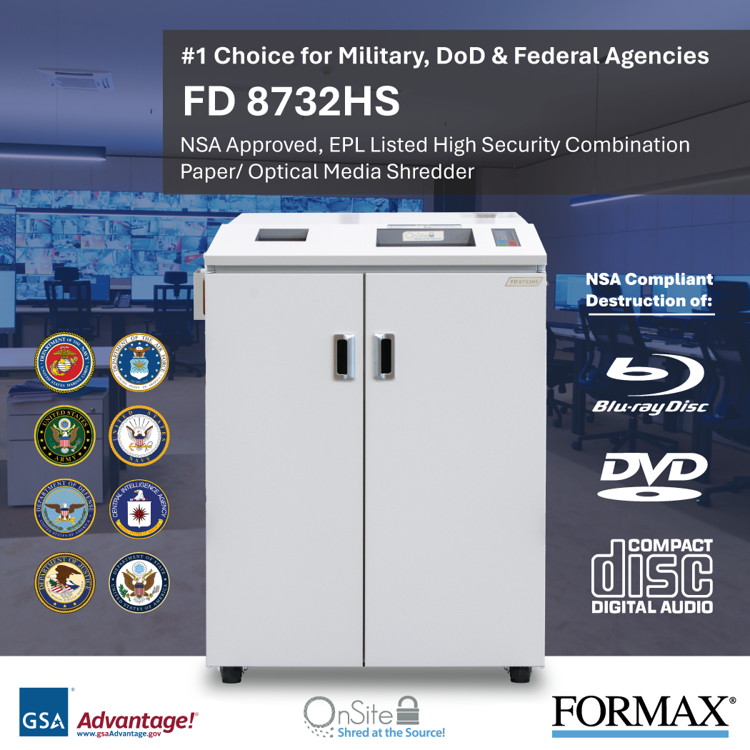 Formax FD 8732HS High Security Paper & Optical Media Shredder