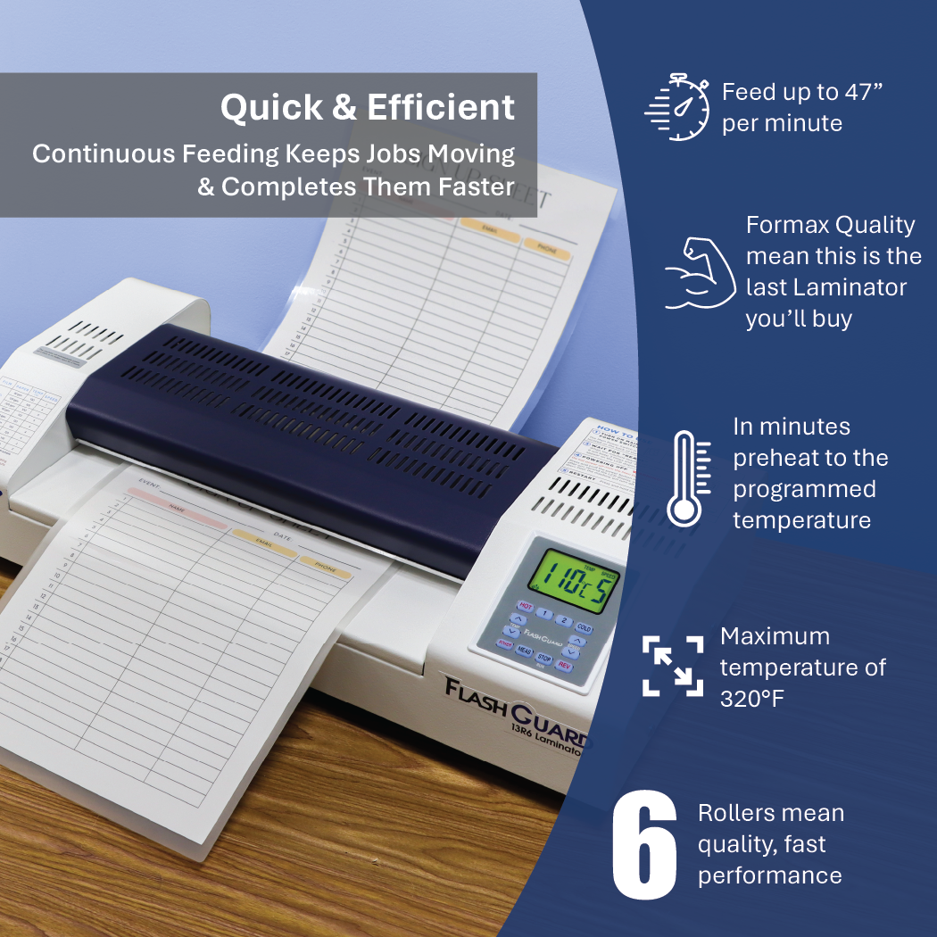 Formax FlashGuard 13R6 13" Pouch Laminator