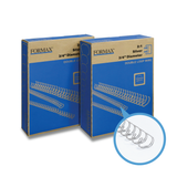 Formax ReadyWire Silver Double-Loop, Letter Size, Pitch - 3:1 (1/4″ to 1/2″) & 2:1 (1/4″ to 1-1/4″) Binding Wire