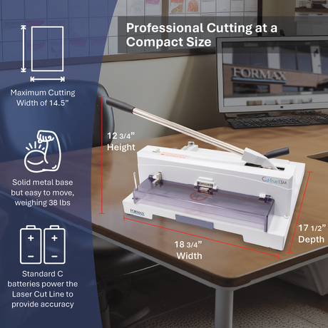 Formax Cut-True 13M 14.5" Tabletop Manual Guillotine Paper Cutter