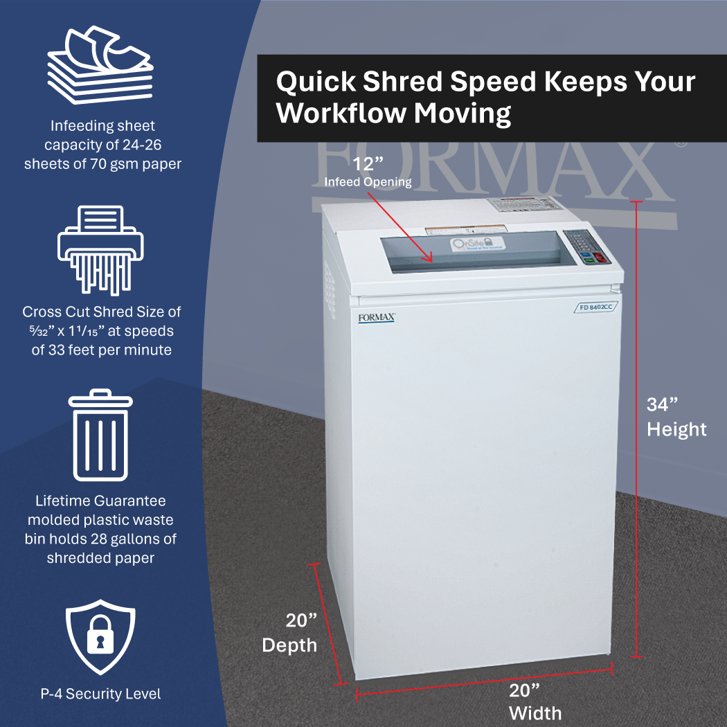 Formax FD 8402CC Cross-Cut Office Shredder