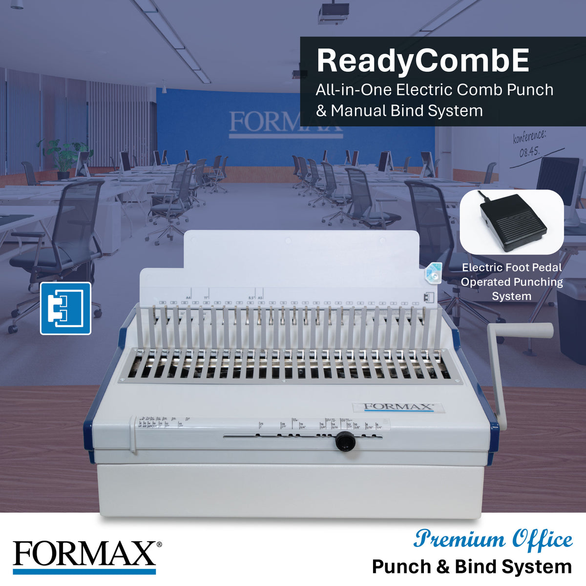 Formax ReadyCombE Electric Punch & Manual Comb Binding Machine