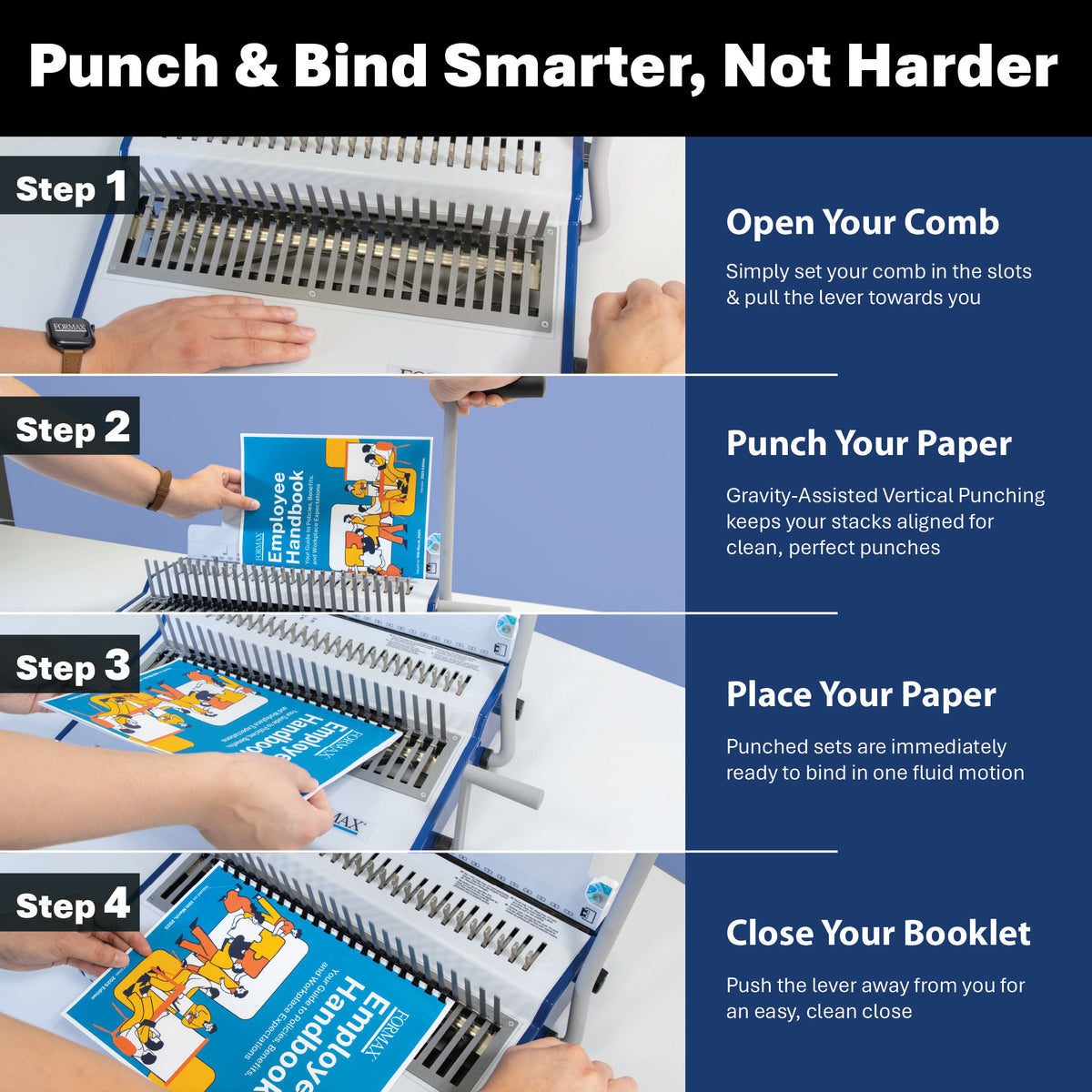 Formax ReadyCombM+ Manual Punch & Comb Binding Machine